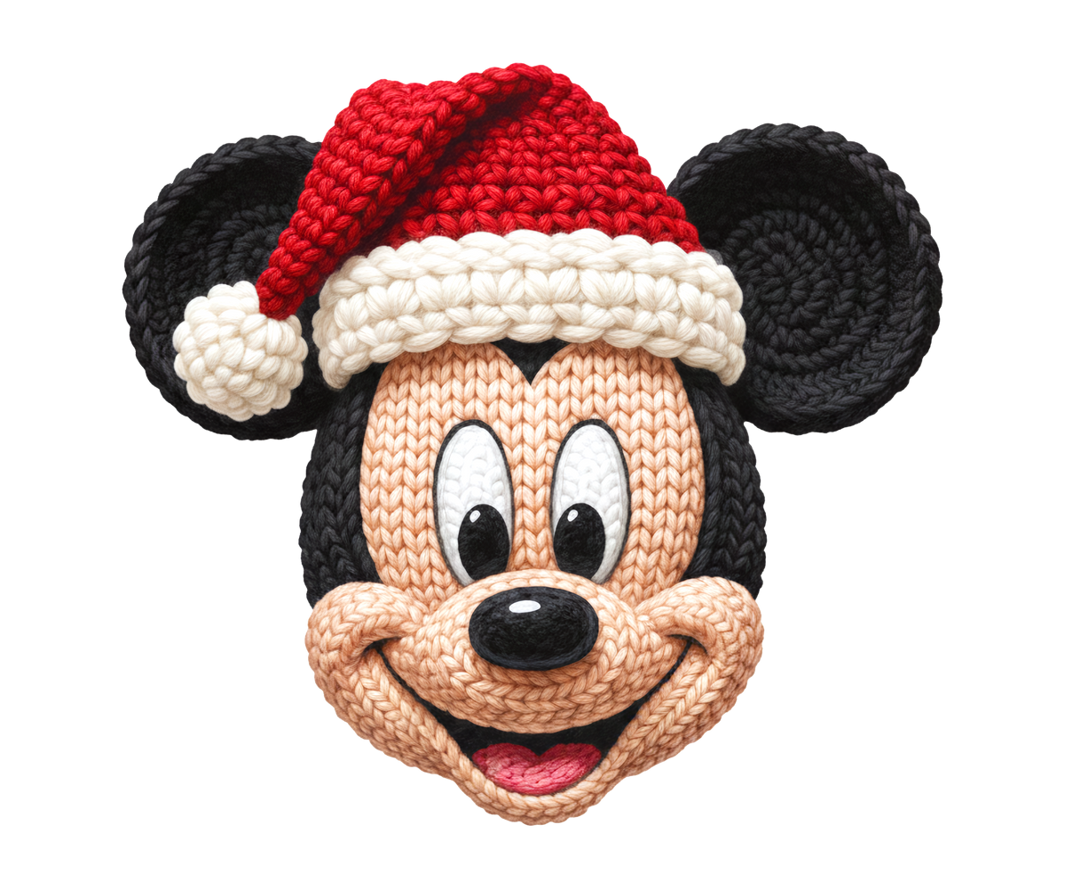 Mouse Santa Hat Christmas Transfer ready-to-press DTF transfer
