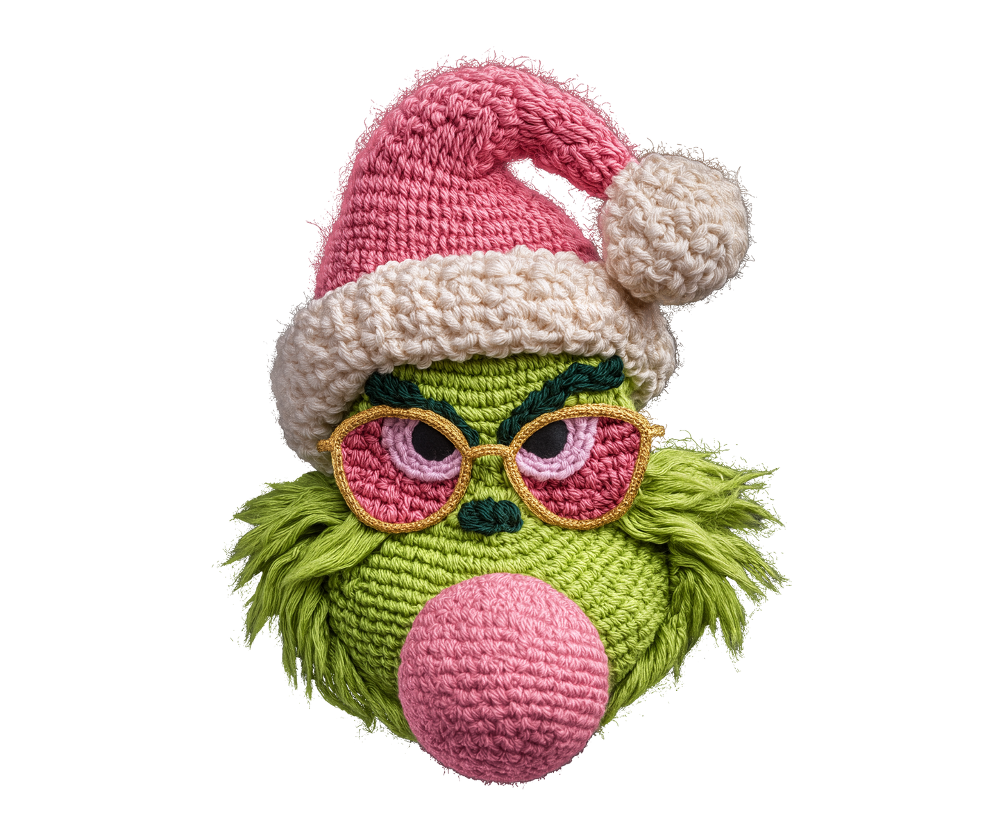 Pink Bubblegum Green Holiday Character Transfer ready-to-press DTF transfer