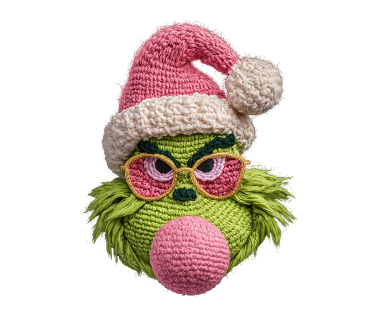 Pink Bubblegum Green Holiday Character Transfer ready-to-press DTF transfer
