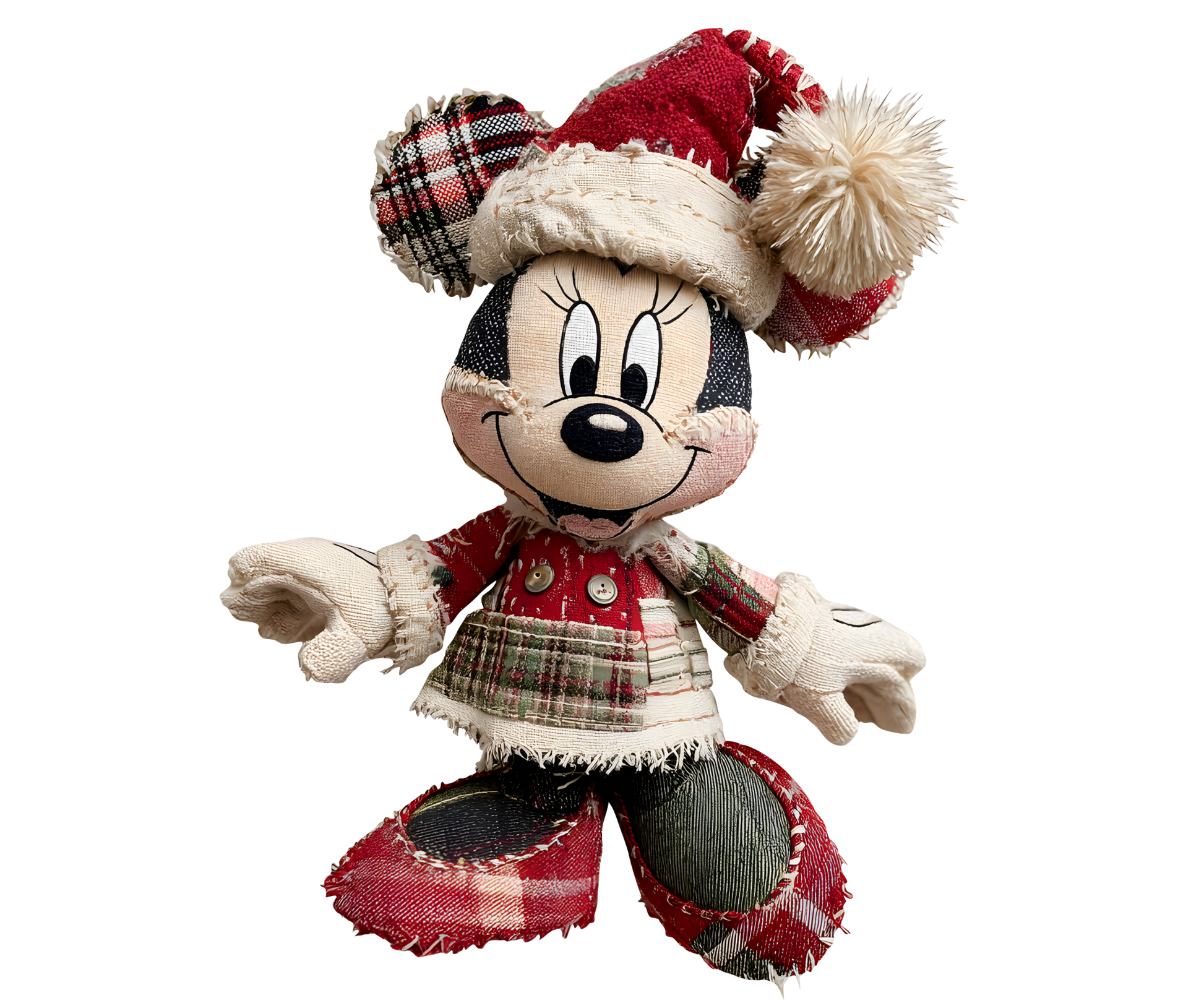 Plaid Christmas Mouse Girl Transfer ready-to-press DTF transfer