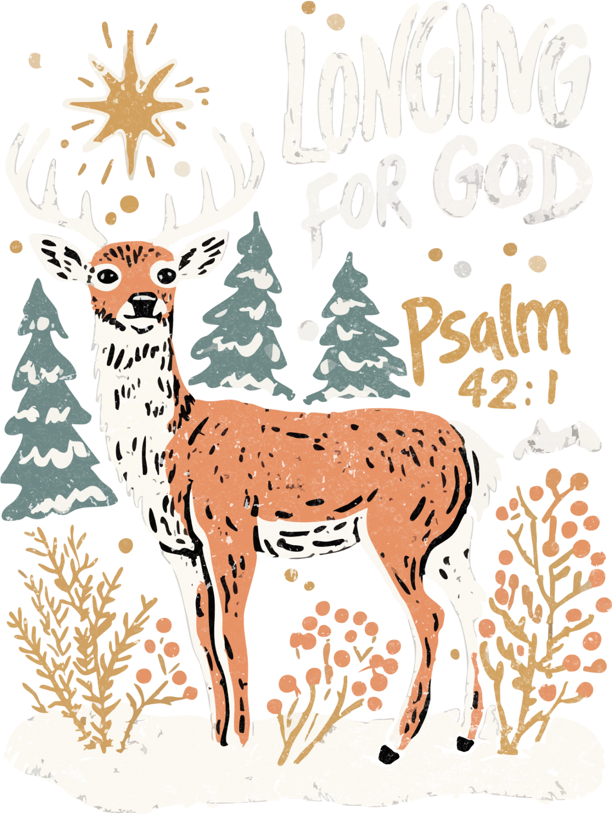 Longing for God Psalm 42:1 Deer Transfer ready-to-press DTF transfer