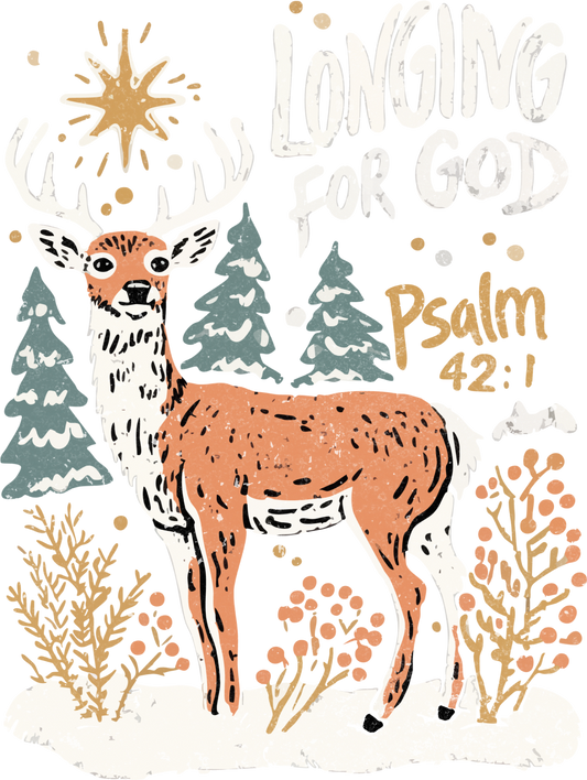 Longing for God Psalm 42:1 Deer Transfer ready-to-press DTF transfer