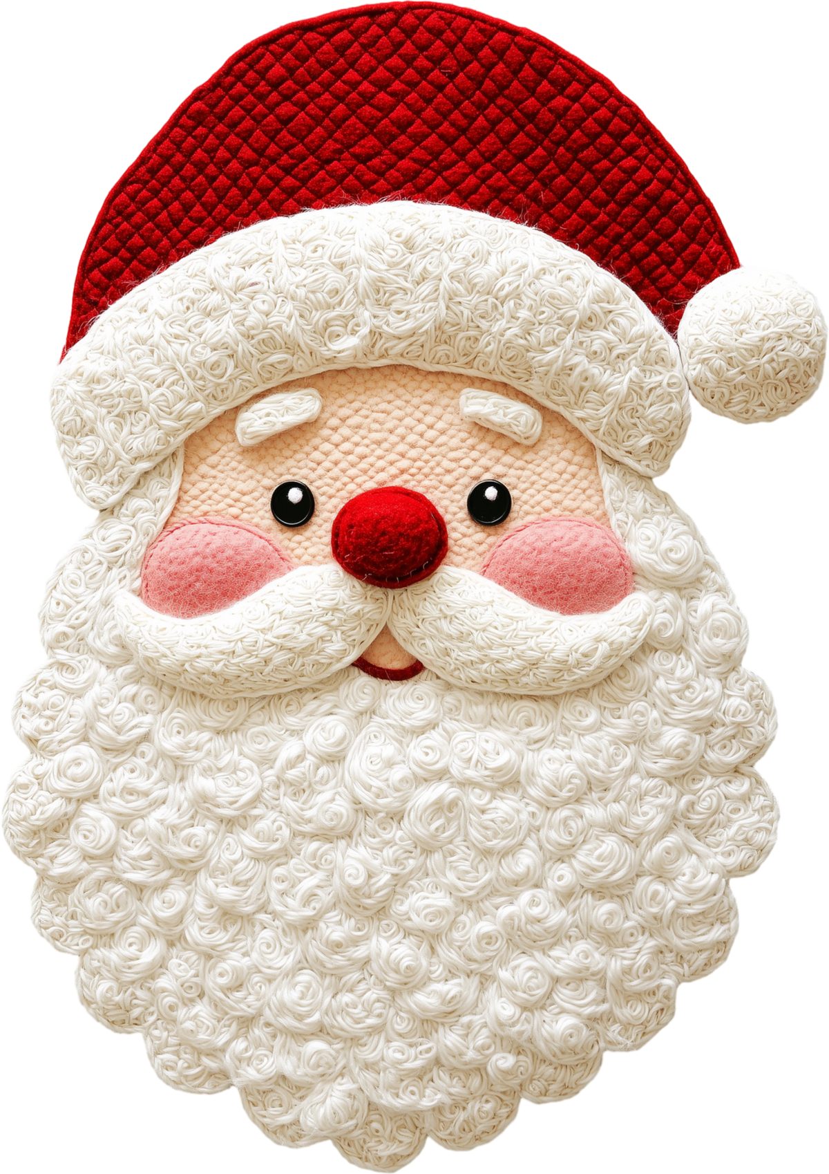 Crochet Santa Face Christmas Transfer ready-to-press DTF transfer