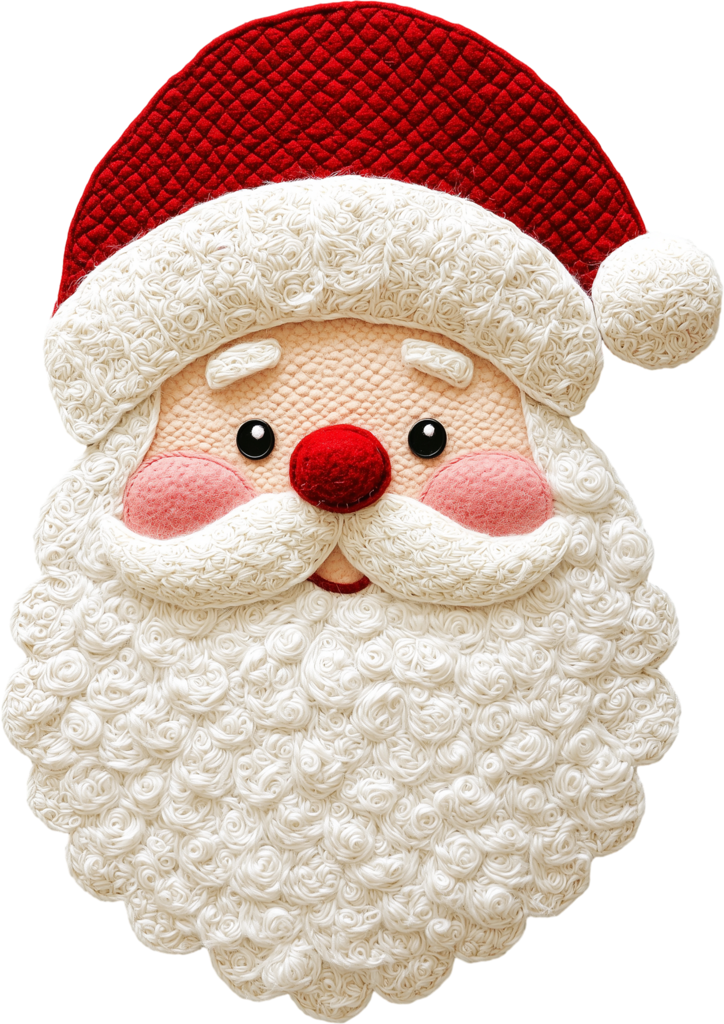 Crochet Santa Face Christmas Transfer ready-to-press DTF transfer
