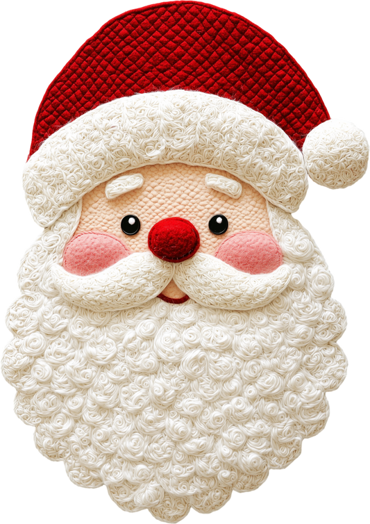 Crochet Santa Face Christmas Transfer ready-to-press DTF transfer