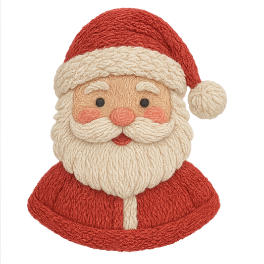 Crochet Santa Portrait Christmas Transfer ready-to-press DTF transfer