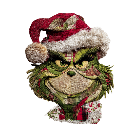 Plaid Green Holiday Character Christmas Transfer ready-to-press DTF transfer