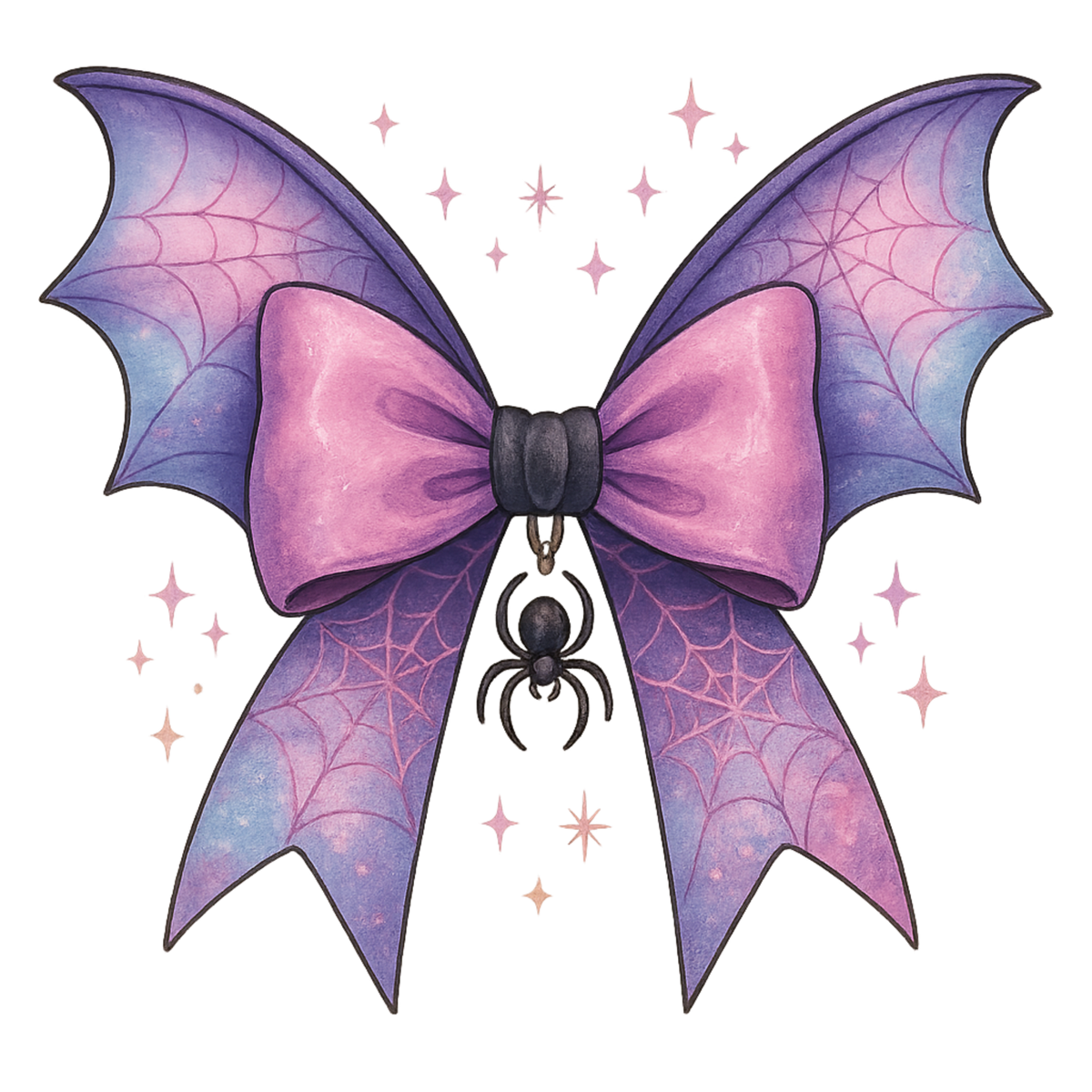 Purple Bat Bow Halloween Transfer