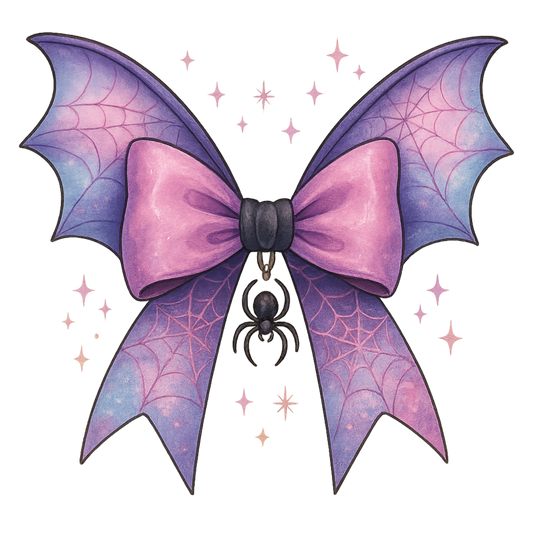 Purple Bat Bow Halloween Transfer