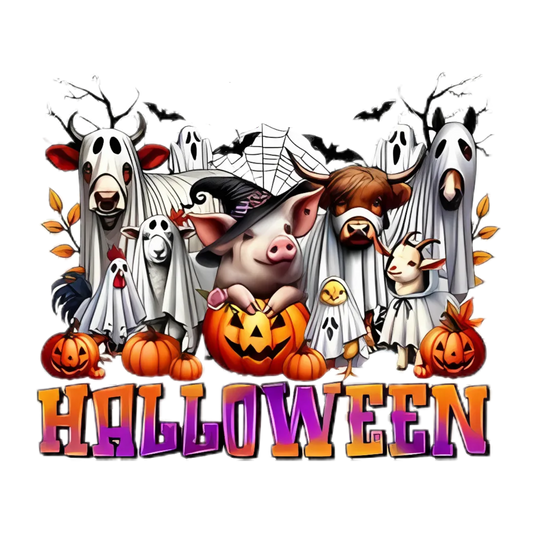 Farm Animals Halloween Transfer