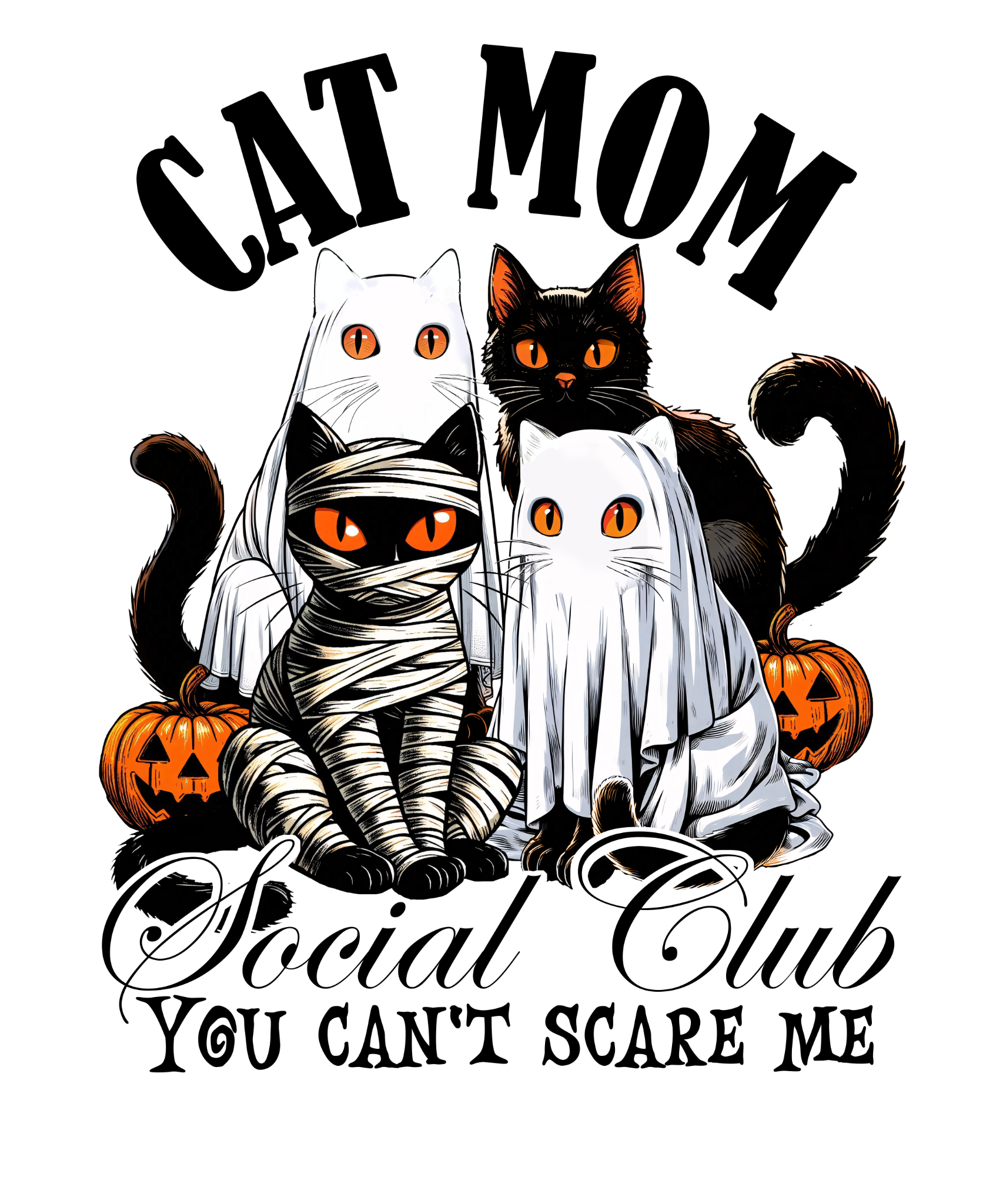 Cat Mom Social Club Halloween Transfer