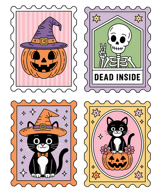 Retro Halloween Postage Stamp Transfer