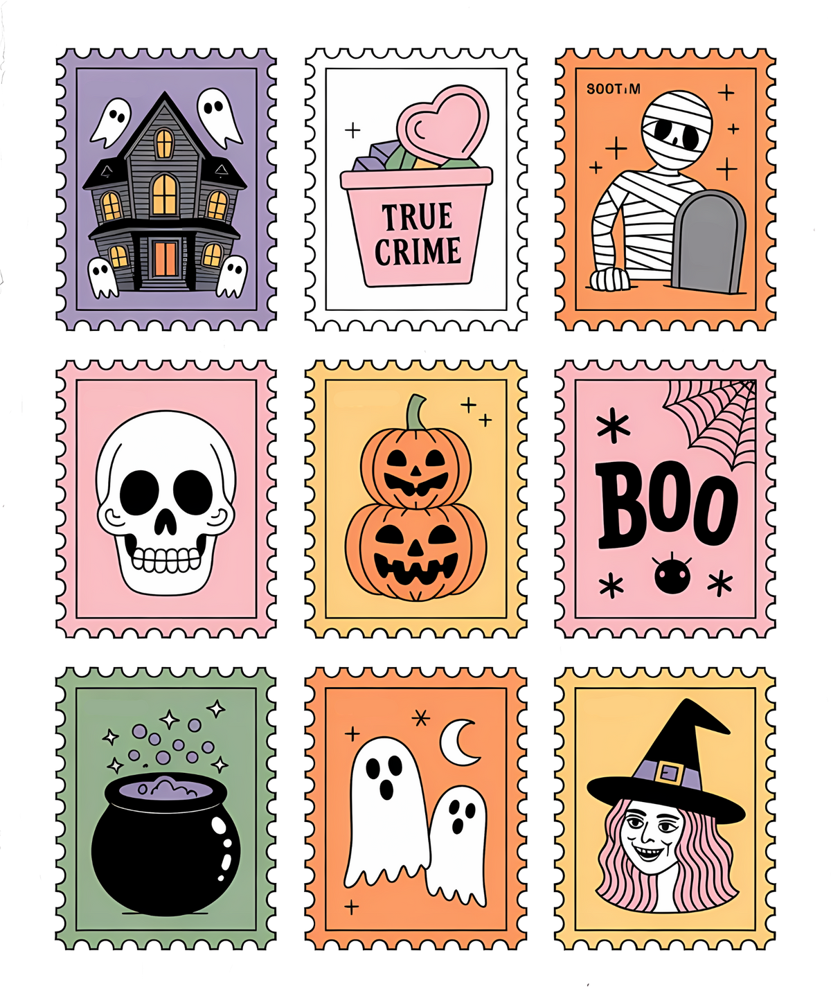 Spooky Halloween Stamp Collection Transfer
