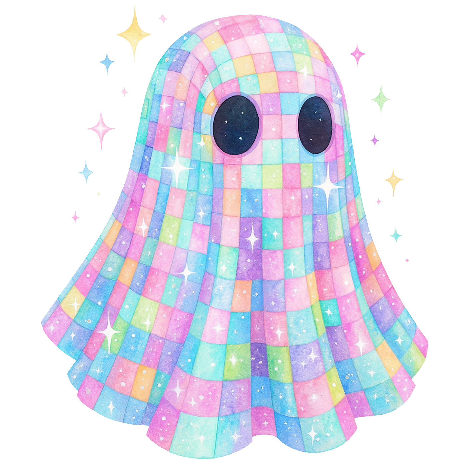 Pastel Disco Ghost Halloween Transfer