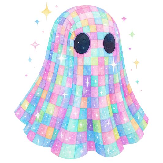 Pastel Disco Ghost Halloween Transfer
