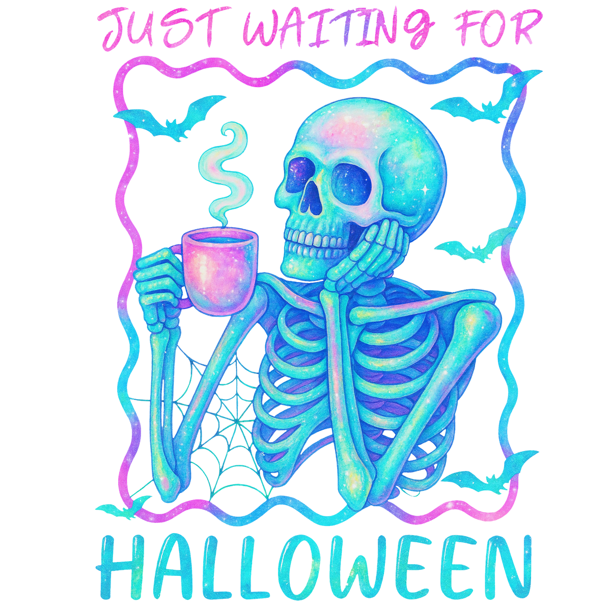 Just Waiting for Halloween Skeleton Transfer
