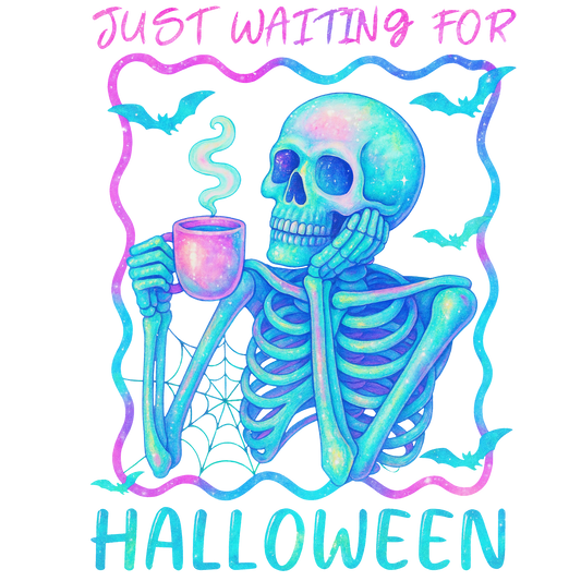 Just Waiting for Halloween Skeleton Transfer