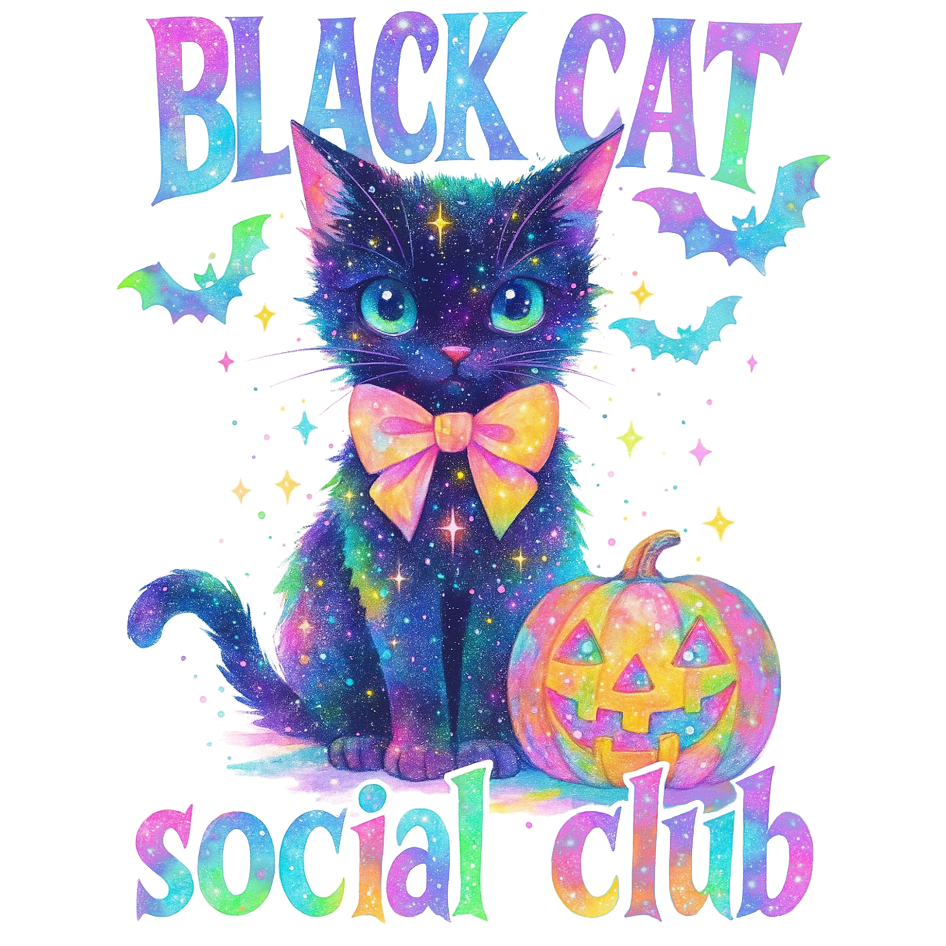 Black Cat Social Club Halloween Transfer