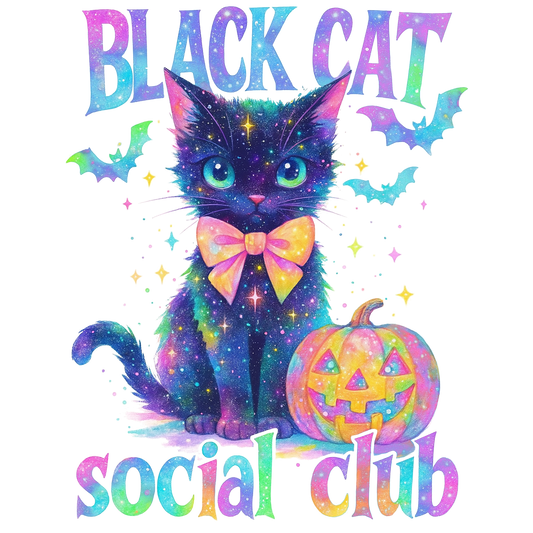 Black Cat Social Club Halloween Transfer