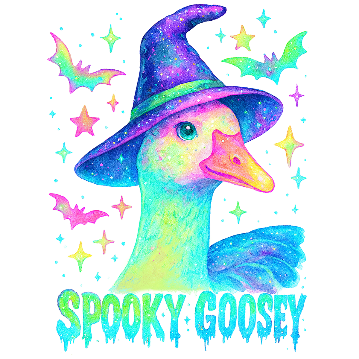 Spooky Goosey Witch Transfer