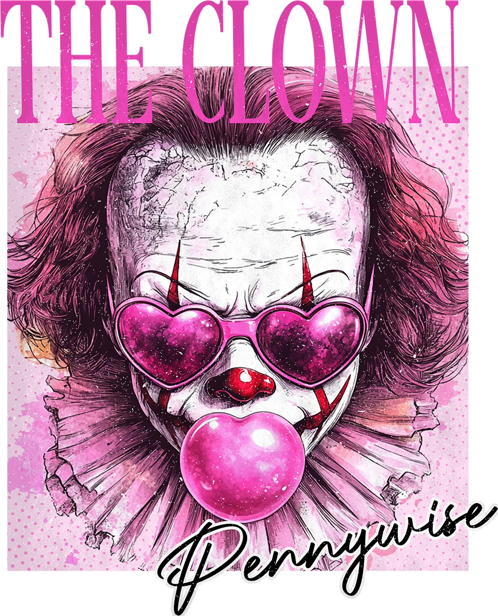 Pink Horror Clown Halloween Transfer