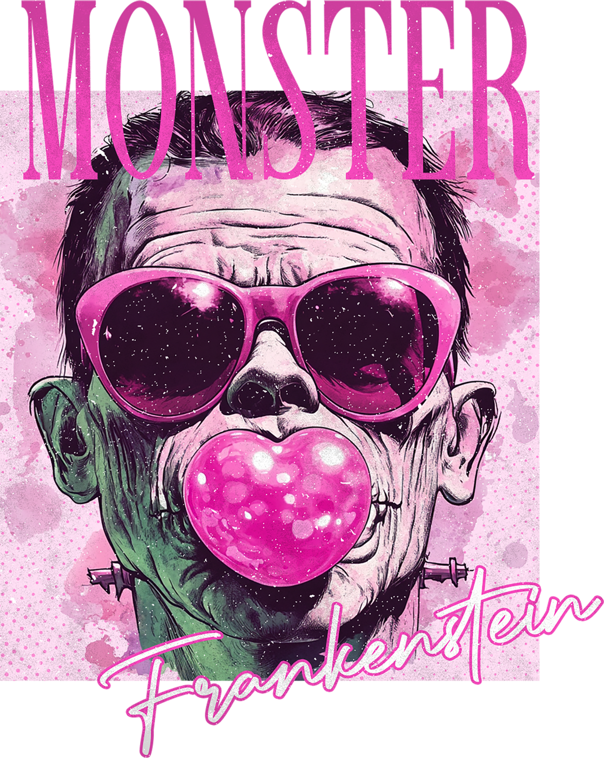 Pink Classic Monster Halloween Transfer
