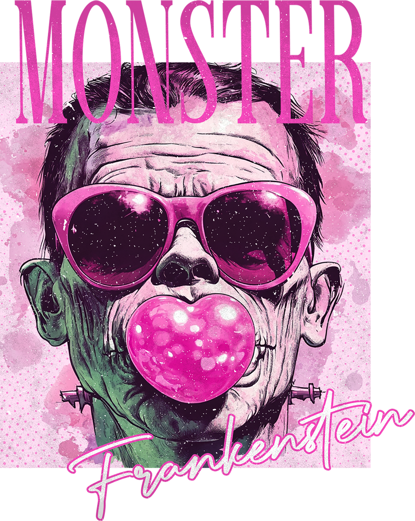 Pink Classic Monster Halloween Transfer