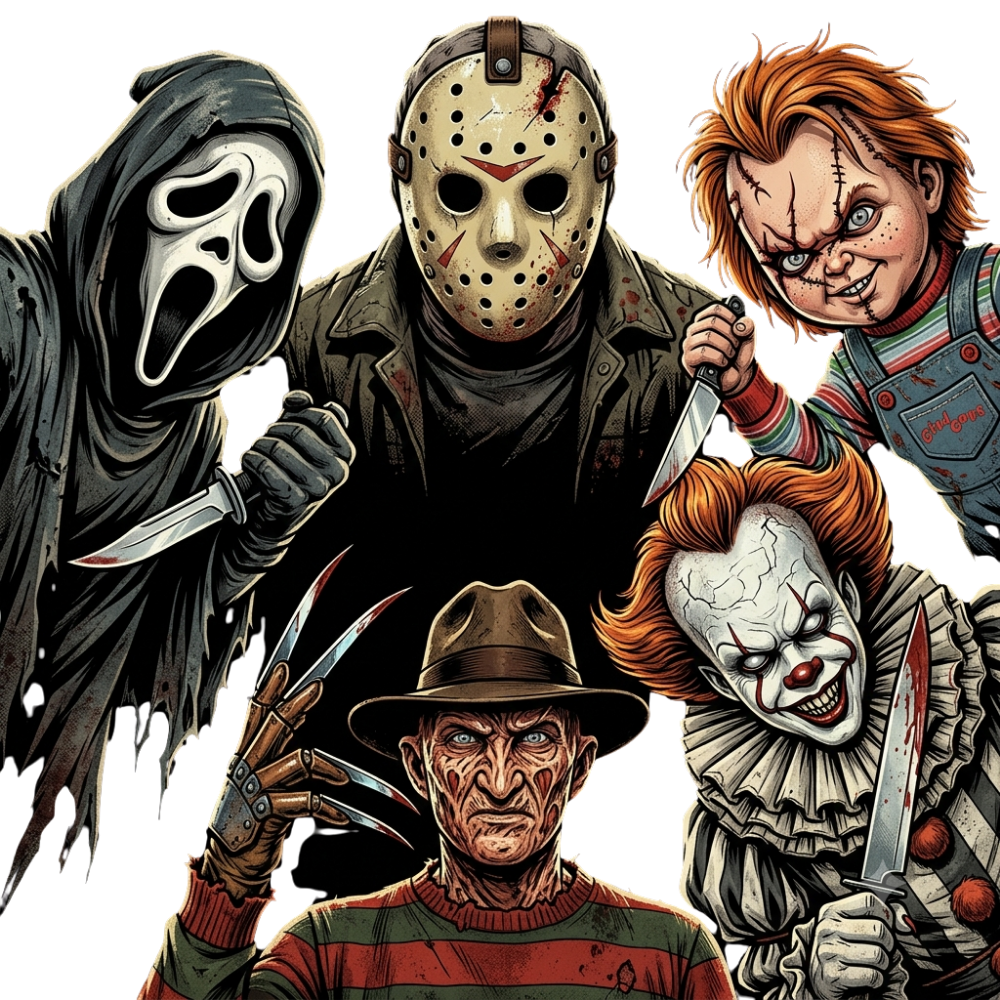 Classic Horror Icons Group Transfer ready-to-press DTF transfer