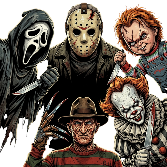 Classic Horror Icons Group Transfer ready-to-press DTF transfer