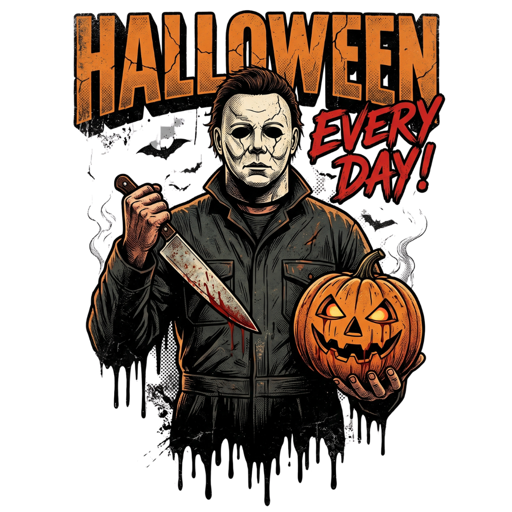 Halloween Every Day Masked Slasher Transfer ready-to-press DTF transfer