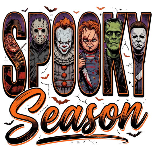 Spooky Season Horror Icons Transfer ready-to-press DTF transfer