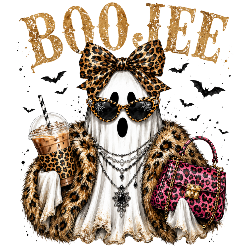 Boo-Jee Leopard Ghost Transfer ready-to-press DTF transfer