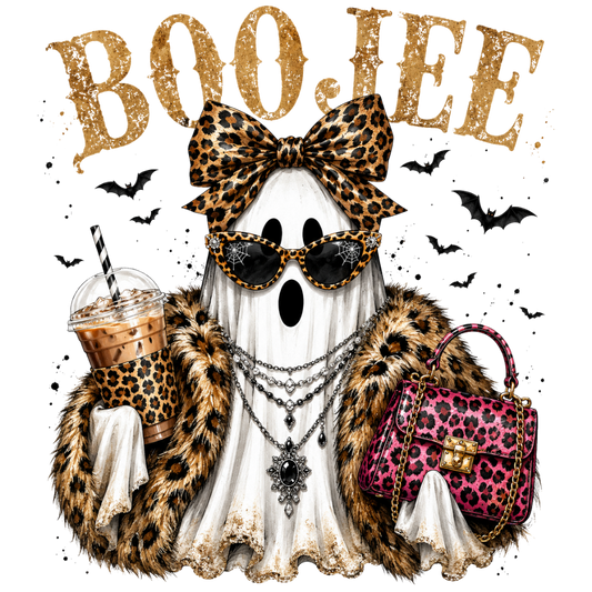 Boo-Jee Leopard Ghost Transfer ready-to-press DTF transfer