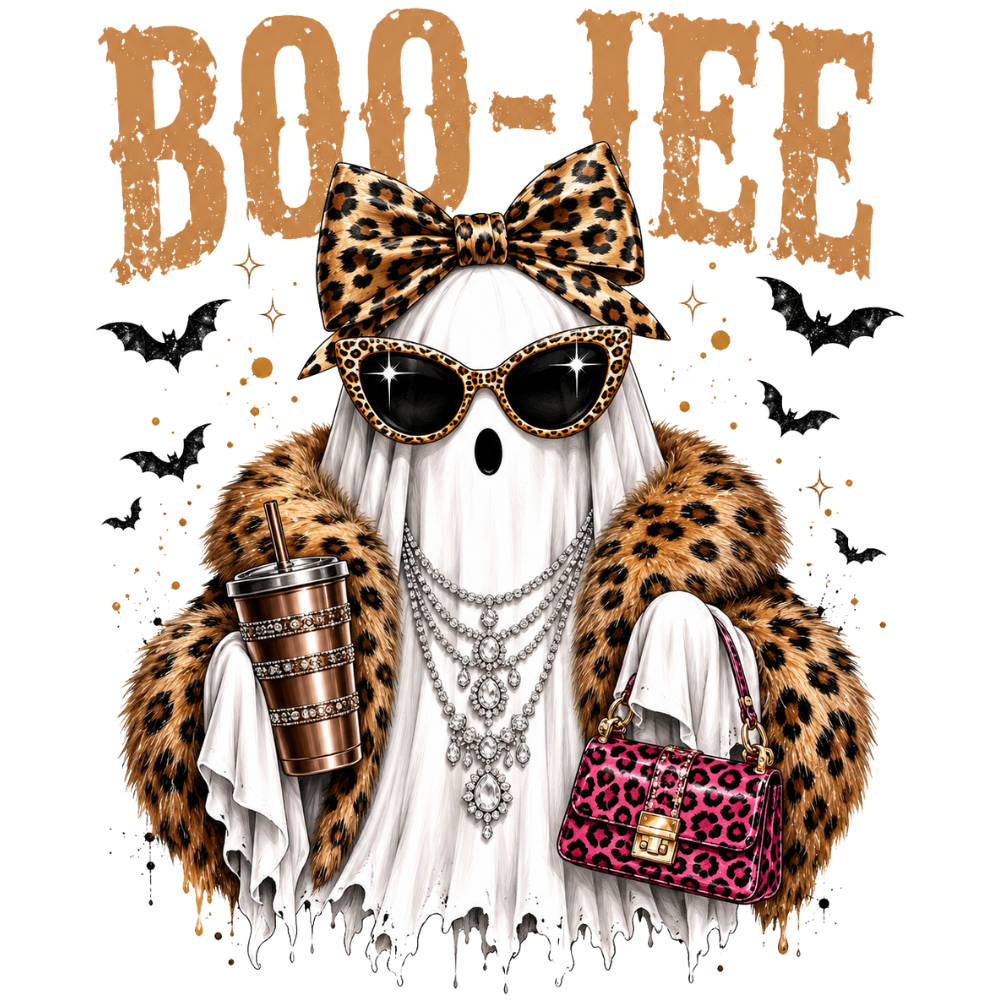 Boo-Jee Leopard Ghost Trio Transfer ready-to-press DTF transfer