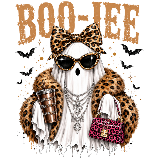 Boo-Jee Leopard Ghost Trio Transfer ready-to-press DTF transfer