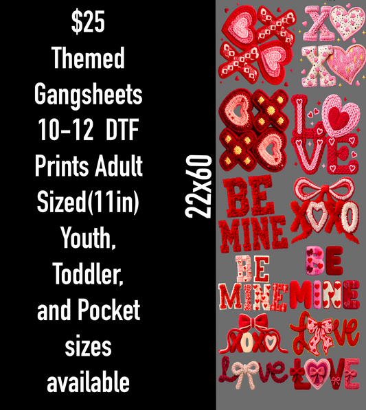 Premade Faux Fur Valentines Gangsheet