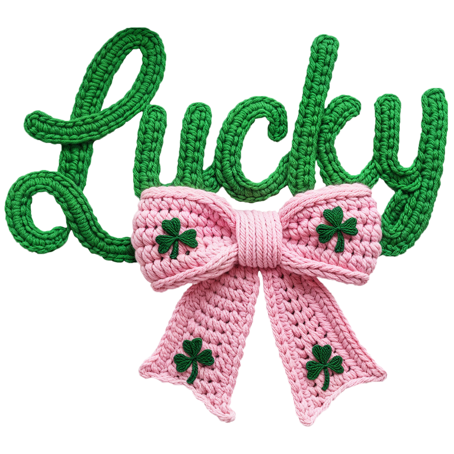 Lucky Pink Bow Clover
