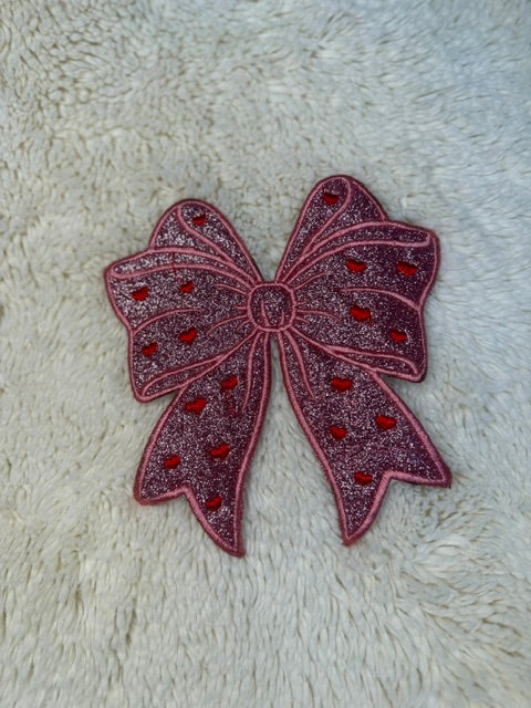 Pink Bow Valentines Patch